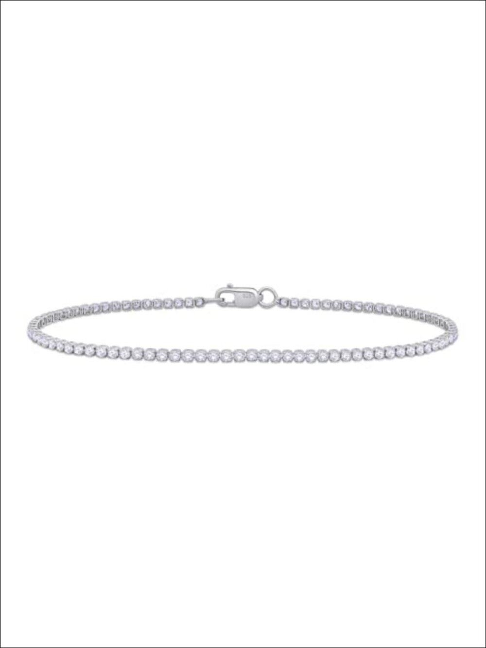 Lab Grown Diamond Tennis Bracelet 14K White Gold Over Sterling Silver 1.10 Cttw
